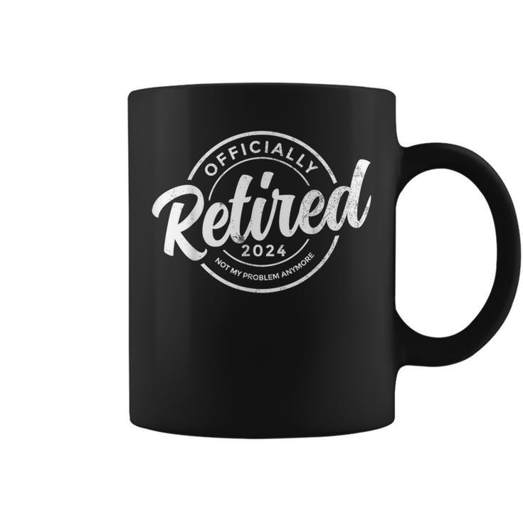 Retired 2024 Not My Problem Anymore Vintage Retirement Coffee Mug