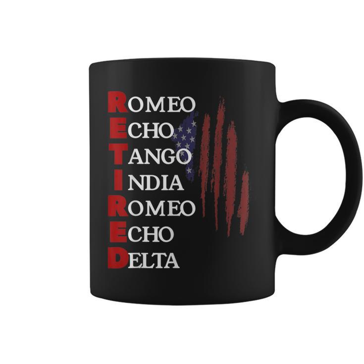 Retired Romeo Echo Tango India Romeo Echo Delta Veteran Coffee Mug