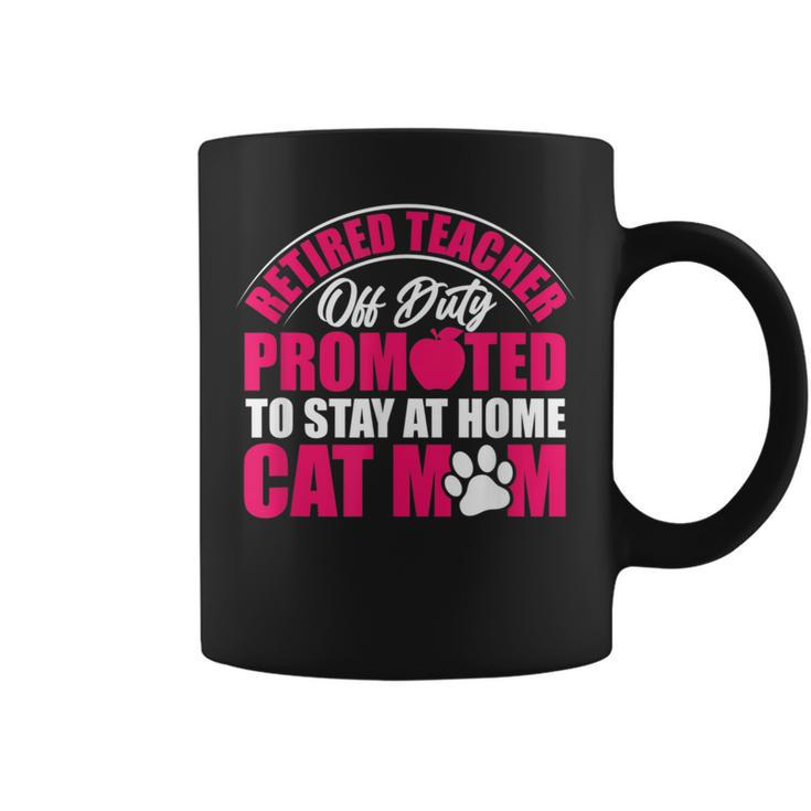 Retired Teacher Cat Lover Mom Retirement Life Graphic Coffee Mug