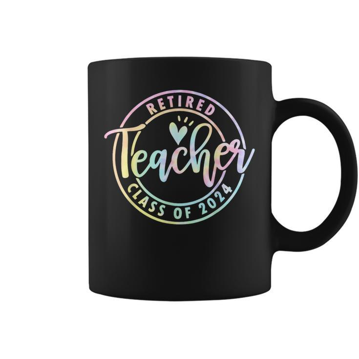 Retired Teacher Class Of 2024 Tie Dye Retirement School Coffee Mug