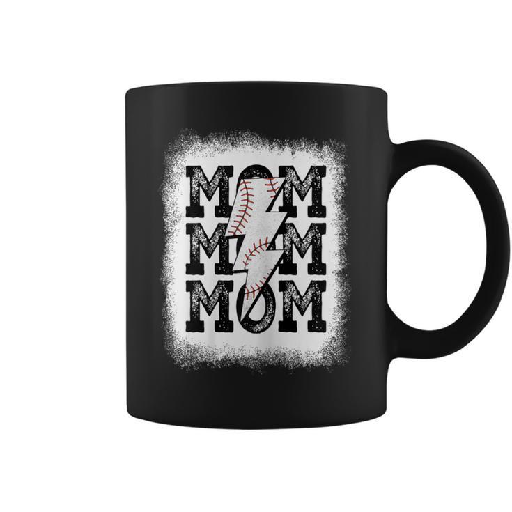 Retro Baseball Mama Distressed Lightning Bolt Mom Life Coffee Mug