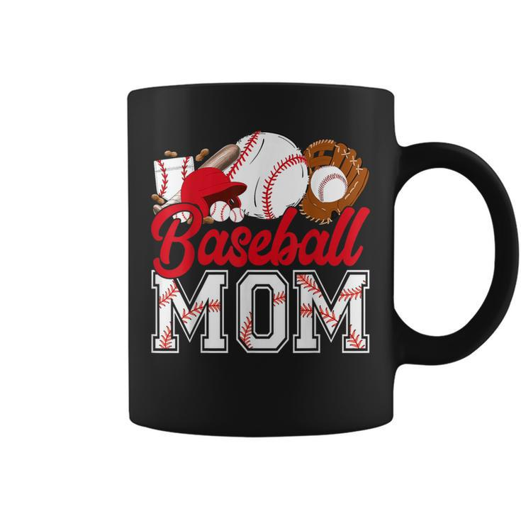 Retro Baseball Mom Mama Baseball Life Softball Life Game Day Coffee Mug