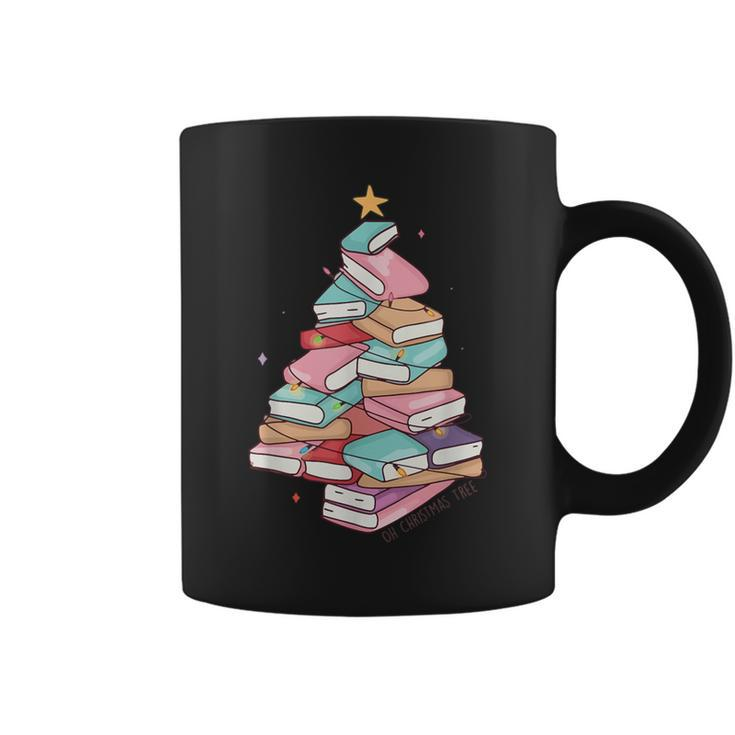 Retro All Booked For Christmas Tree Book Librarian Teacher Coffee Mug