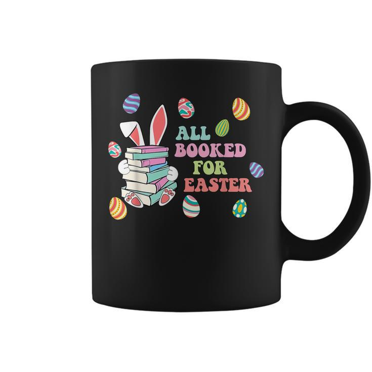 Retro All Booked For Easter Bunny Bookish Bookworm Teacher Coffee Mug