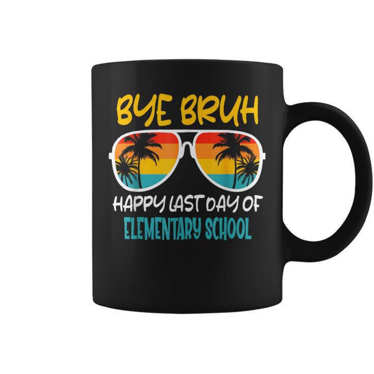 Retro Bye Bruh Elementary School Happy Last Day Of School Coffee Mug