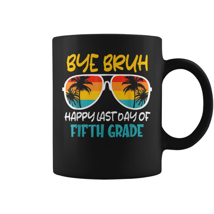 Retro Bye Bruh Fifth Grade Happy Last Day Of School Coffee Mug