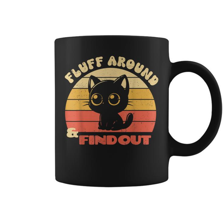 Retro Cat Fluff Around And Find Out Sayings Coffee Mug
