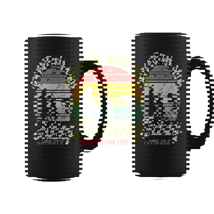 Retro Dad And Son Fishing Partners For Life Fathers Day Coffee Mug