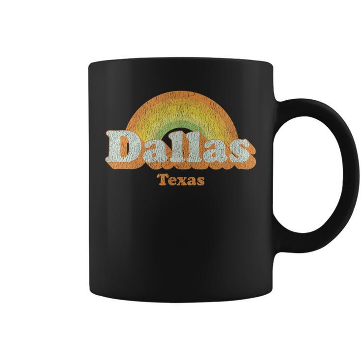 Retro Dallas Texas T Vintage 70S Rainbow Coffee Mug