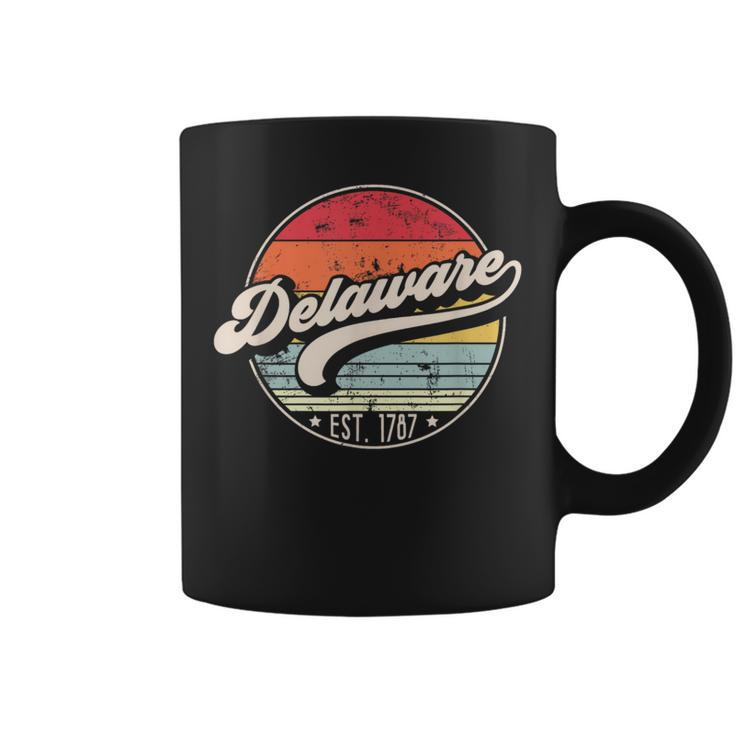 Retro Delaware Home State De Cool 70S Style Sunset Coffee Mug