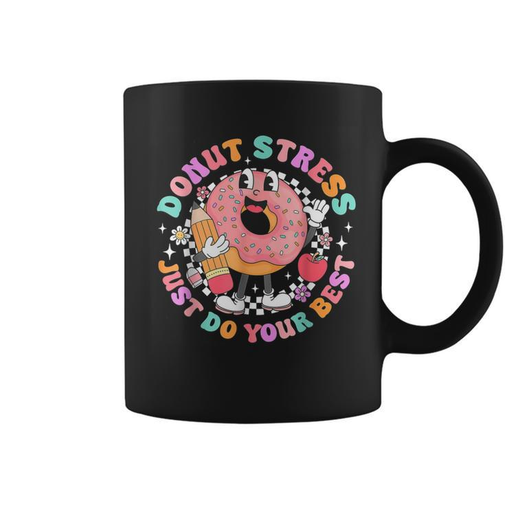 Retro Donut Stress Just Do Your Best Staar Testing Coffee Mug