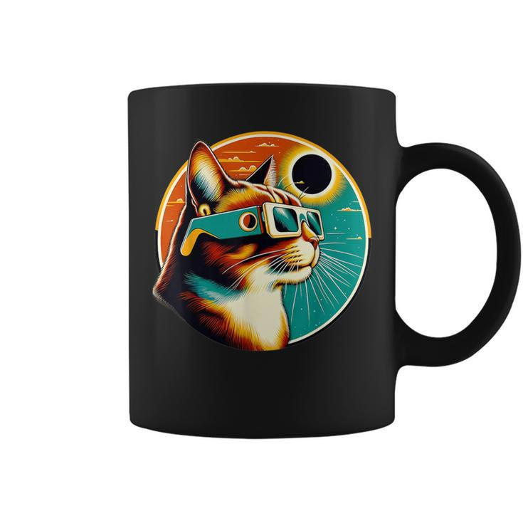 Retro Eclipse  Cat With Eclipse Glasses Cat Lover Coffee Mug