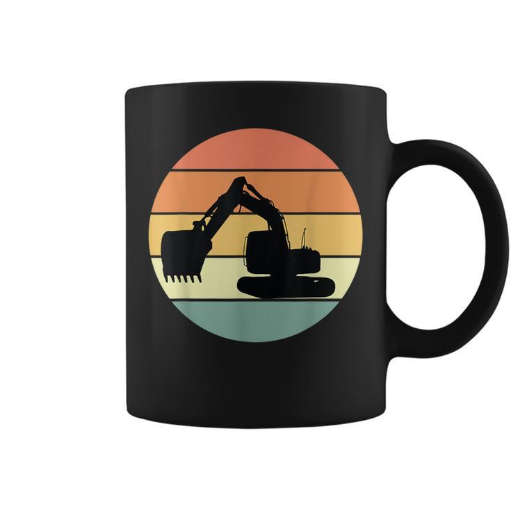 Retro Excavator Apparel Heavy Construction Equipment Coffee Mug