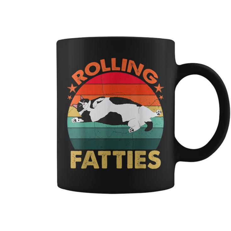 Retro Fat Kitten Cat Rolling Fatties Coffee Mug