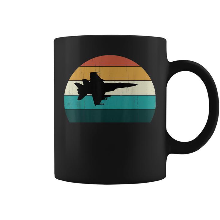 Retro Fighter Aircraft Flying Vintage Sunset Military Jet Coffee Mug