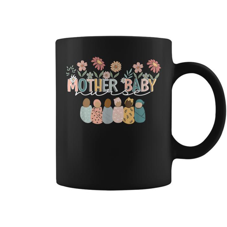 Retro Floral Mother Baby Nurse Nurse Week Coffee Mug