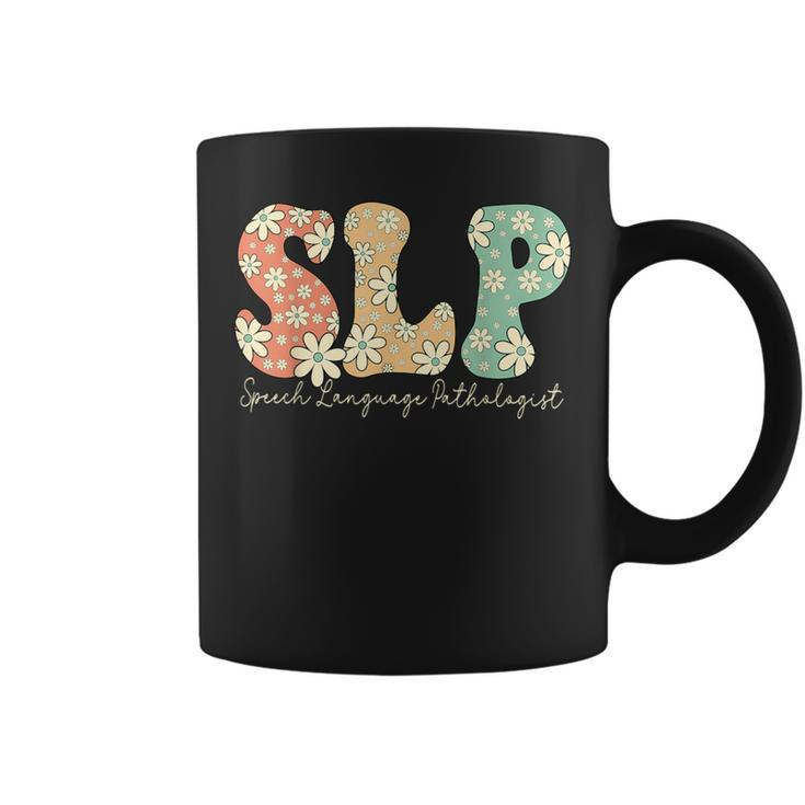 Retro Floral Slp Speech Language Pathologist Speech Therapy Coffee Mug