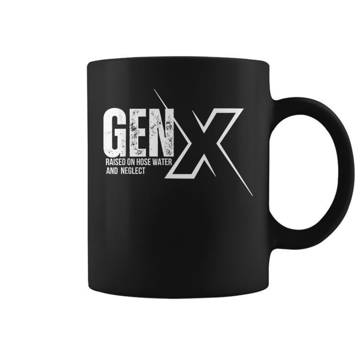 Retro Gen X Humor Gen X Raised On Hose Water And Neglect Coffee Mug