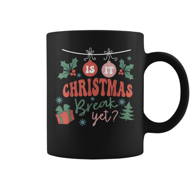 Retro Groovy Christmas Is It Christmas Break Yet Retro Xmas Coffee Mug
