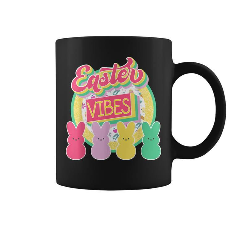 Retro Groovy Easter Vibes Bunny Rabbit Hunting Eggs Family Coffee Mug