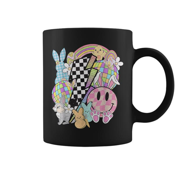 Retro Groovy Happy Easter Bunny Smile Face For Girls Coffee Mug