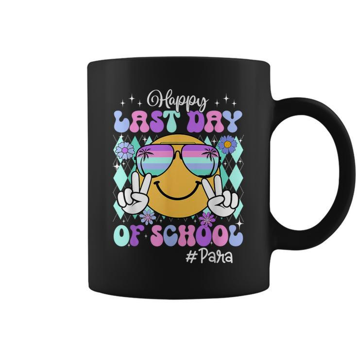 Retro Groovy Happy Last Day Of School Paraprofessional Coffee Mug