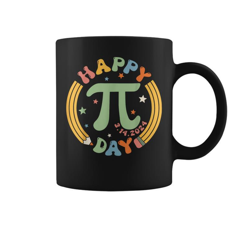 Retro Groovy Happy Pi Day 2024 Math Lover Geek Teacher Coffee Mug