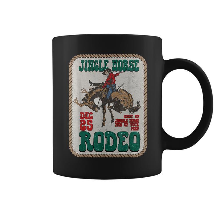 Retro Groovy Jingle Horse Rodeo Christmas Western Cowboy Coffee Mug