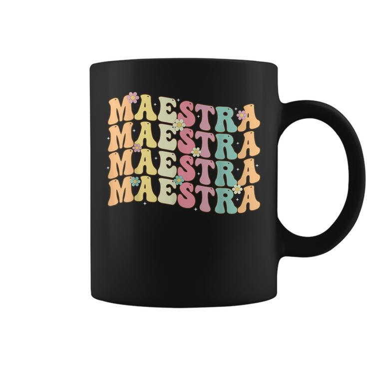 Retro Groovy Maestra Spanish Teacher Bilingual Women Coffee Mug