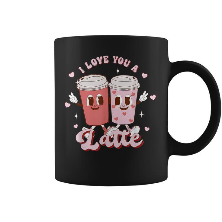 Retro Groovy Valentines I Love You A Latte Coffee Lover Coffee Mug