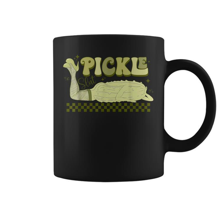 Retro Grovy Pickle Slut Food Apparel Pickle Lover Coffee Mug