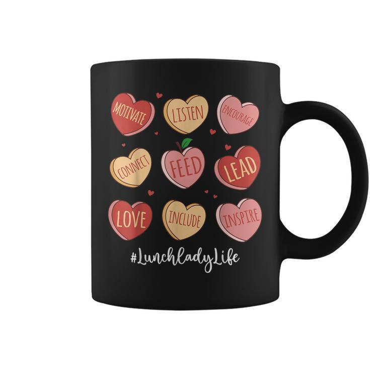 Retro Hearts Lunch Lady Life Valentines Day Coffee Mug