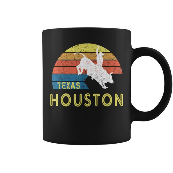 Retro Houston Texas Souvenir With A Vintage Rodeo Rider Coffee Mug