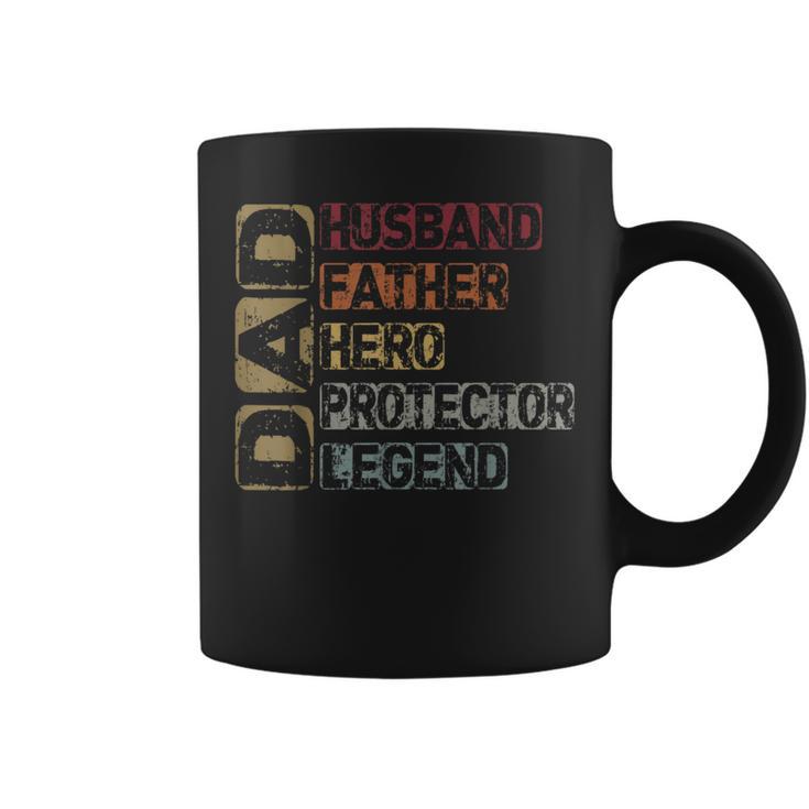 Retro Husband Father Hero Protector Legend Father Day Dad Coffee Mug