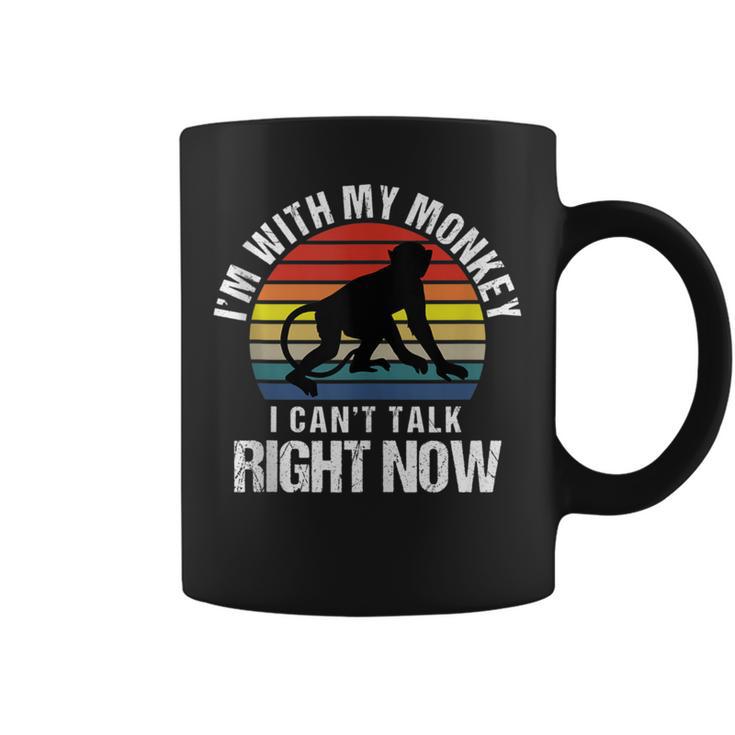 Retro I'm With My Monkey Mom Monkey Dad Coffee Mug