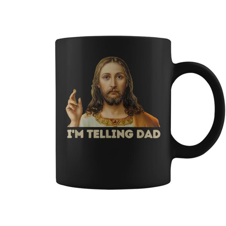 Retro I'm Telling Dad Religious Christian Jesus Coffee Mug