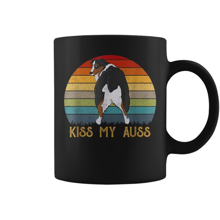 Retro Kiss My Auss Aussie Mom Australian Shepherd Coffee Mug