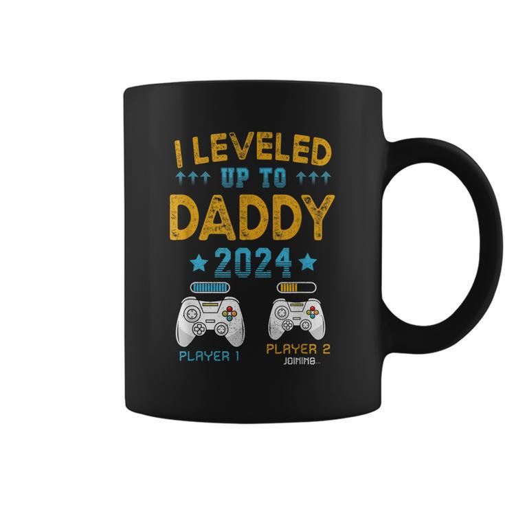 Retro I Leveled Up To Daddy 2024 First Time Dad Coffee Mug