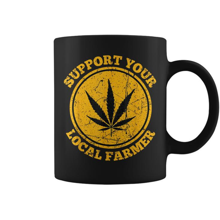 Retro Marijuana Support Your Local Farmer Cannabis Weed 2023 Coffee Mug