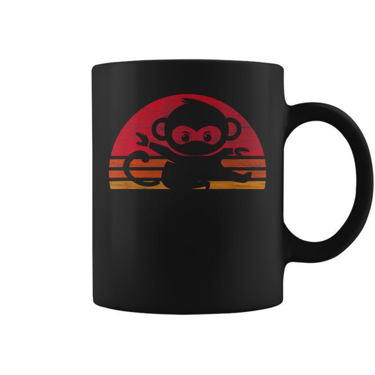 Retro Monkey Ninja Silhouette Vintage Idea Coffee Mug