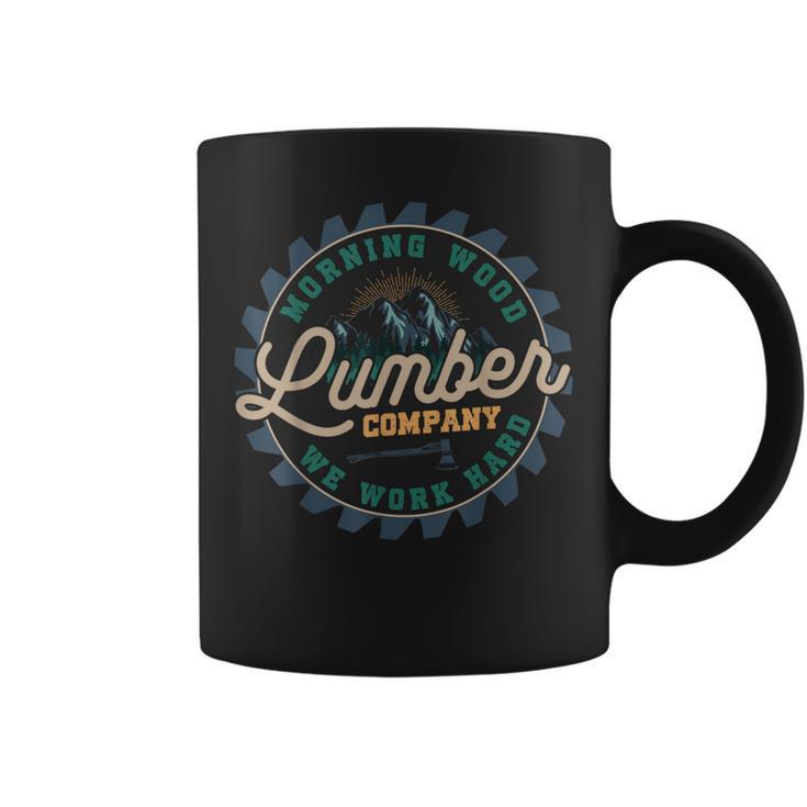 Retro Morning Wood Lumber Company Camping Woodman Coffee Mug