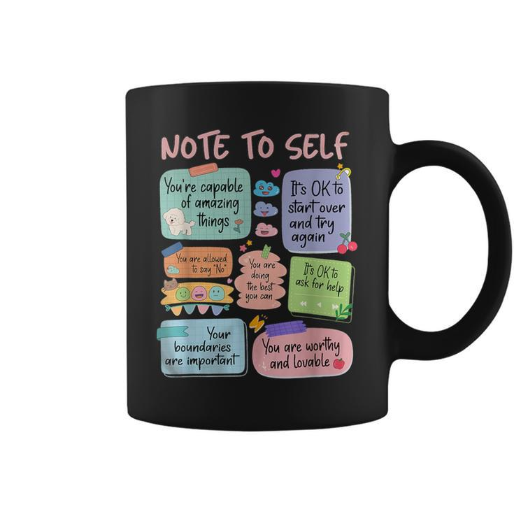Retro Note To Self School Counselor Mental Health Coffee Mug
