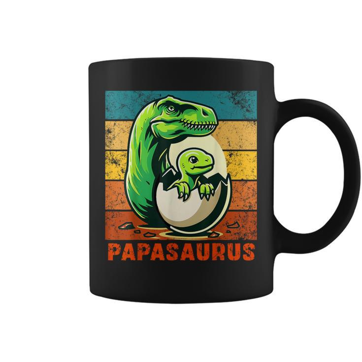 Retro Papasaurus Father's Day Best Dad T-Rex Papa Dinosaur Coffee Mug