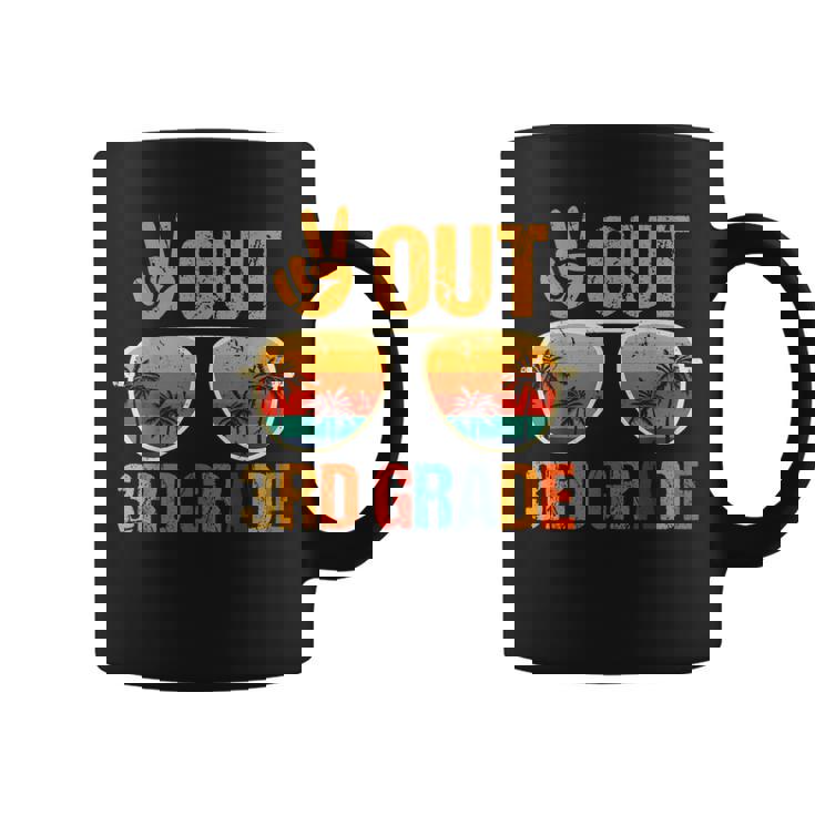 Retro Peace Out 3Rd Grade Groovy Happy Last Day Of School Coffee Mug