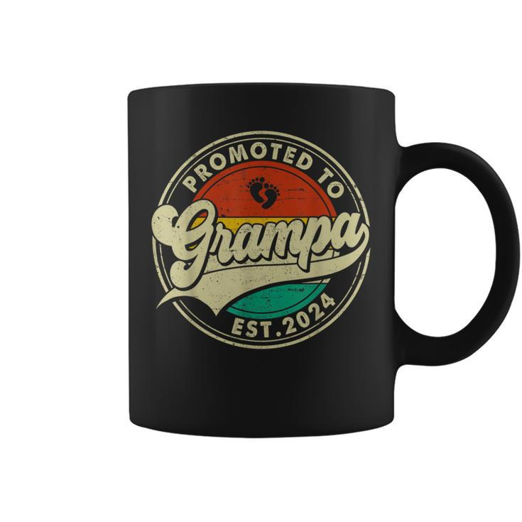 Retro Promoted To Grampa 2024 Family Father's Day Coffee Mug