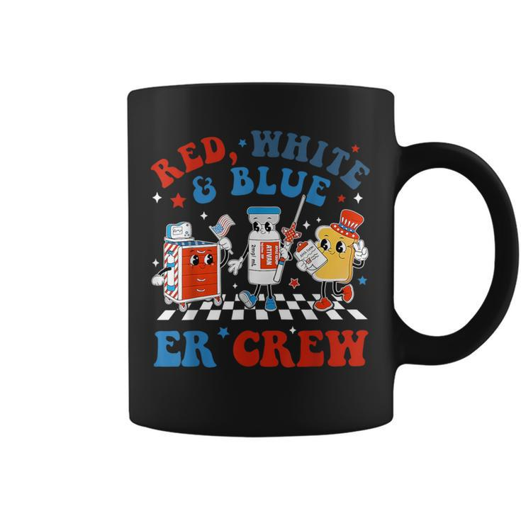 Retro Red White Blue Er Crew Emergency Room 4Th Of July Coffee Mug