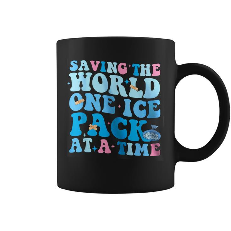 Retro Saving The World One Ice Pack At A Time School Nurse Coffee Mug