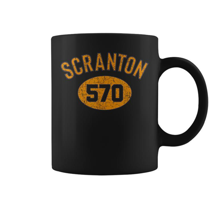 Retro Scranton Love 570 Area Code Distressed Coffee Mug