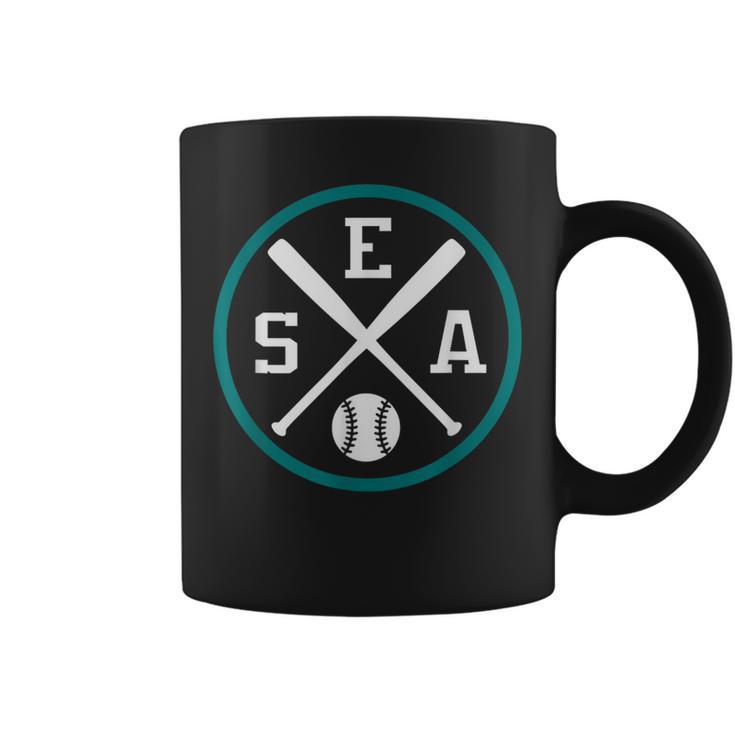 Retro Seattle Baseball Emblem Vintage Sea Coffee Mug