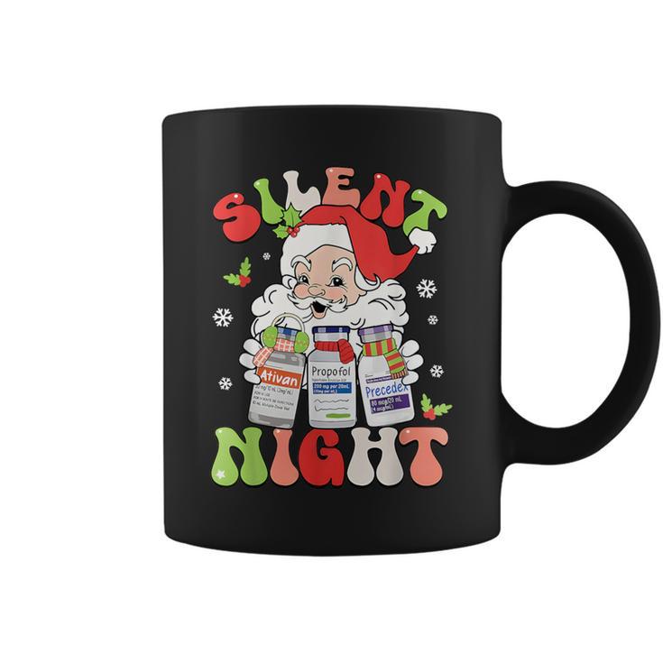 Retro Silent Night Icu Nurse Christmas Intensive Care Unit Coffee Mug